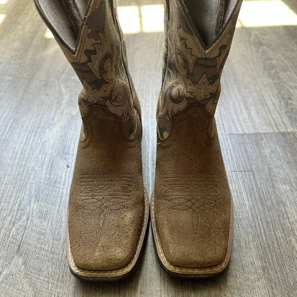 Ariat Boots youth 2 Brown  Lonestar Leather Western Wiggle Room EXCELLENT COND++